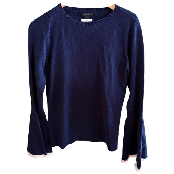 NWT Halogen Pullover Womens Blue Bell Sleeve Stretch Size Small - Picture 1 of 8